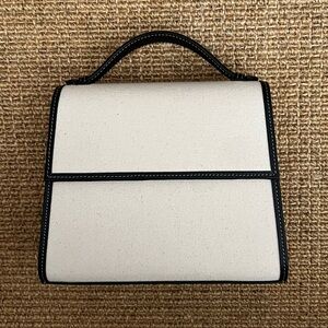 Hunting Season The Medium Top Handle in Retro Leather-Trimmed Cotton-Canvas